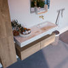 Mondiaz Alan Dlux badmeubel 130cm Washed Oak - Cloud wastafel Frappe rechts - zonder kraangat