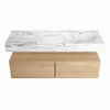Mondiaz Alan Dlux badmeubel 130cm Washed Oak - Cloud wastafel Glace rechts - zonder kraangat