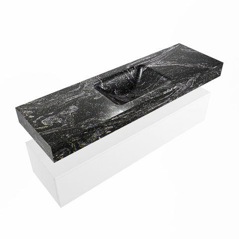 Mondiaz Alan Dlux badmeubel 150cm Talc - Cloud wastafel Lava midden - zonder kraangat