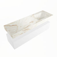 Mondiaz Alan Dlux badmeubel 150cm Talc - Cloud wastafel Frappe rechts - zonder kraangat