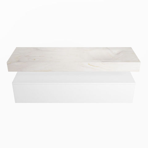 Mondiaz Alan Dlux badmeubel 150cm Talc - Cloud wastafel Ostra rechts - zonder kraangat