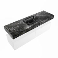 Mondiaz Alan Dlux badmeubel 150cm Talc - Cloud wastafel Lava midden - met 1 kraangat