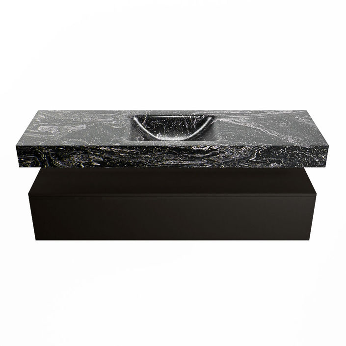 Mondiaz Alan Dlux badmeubel 150cm Urban - Cloud wastafel Lava midden - zonder kraangat