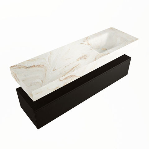 Mondiaz Alan Dlux badmeubel 150cm Urban - Cloud wastafel Frappe rechts - zonder kraangat