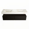 Mondiaz Alan Dlux badmeubel 150cm Urban - Cloud wastafel Frappe dubbel - met 2 kraangaten