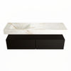 Mondiaz Alan Dlux badmeubel 150cm Urban - Cloud wastafel Frappe links - zonder kraangat