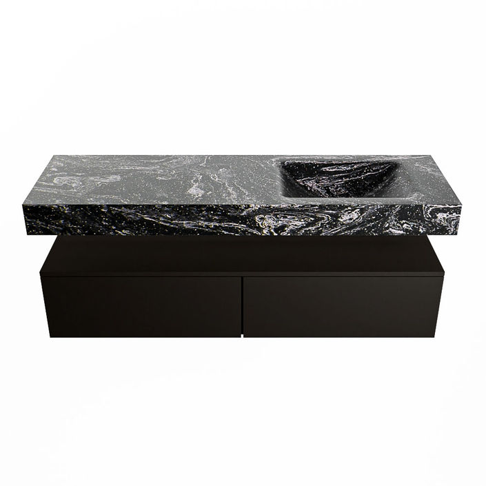 Mondiaz Alan Dlux badmeubel 150cm Urban - Cloud wastafel Lava rechts - zonder kraangat