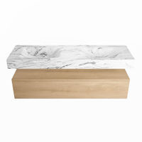 Mondiaz Alan Dlux badmeubel 150cm Washed Oak - Cloud wastafel Glace dubbel - zonder kraangat