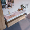 Mondiaz Alan Dlux badmeubel 150cm Washed Oak - Cloud wastafel Glace links - met 1 kraangat