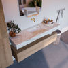 Mondiaz Alan Dlux badmeubel 150cm Washed Oak - Cloud wastafel Frappe midden - zonder kraangat