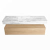 Mondiaz Alan Dlux badmeubel 150cm Washed Oak - Cloud wastafel Glace midden - zonder kraangat