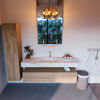 Mondiaz Alan Dlux badmeubel 150cm Washed Oak - Cloud wastafel Frappe midden - met 1 kraangat