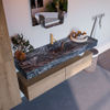 Mondiaz Alan Dlux badmeubel 150cm Washed Oak - Cloud wastafel Lava midden - met 1 kraangat