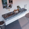 Mondiaz Alan Dlux badmeubel 200cm Talc - Cloud wastafel Lava links - zonder kraangat
