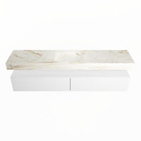 Mondiaz Alan Dlux badmeubel 200cm Talc - Cloud wastafel Frappe midden - met 1 kraangat