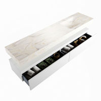 Mondiaz Alan Dlux badmeubel 200cm Talc - Cloud wastafel Ostra rechts - zonder kraangat