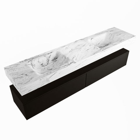 Mondiaz Alan Dlux badmeubel 200cm Urban - Cloud wastafel Glace dubbel - zonder kraangat