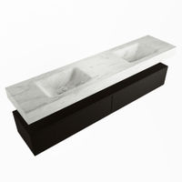 Mondiaz Alan Dlux badmeubel 200cm Urban - Cloud wastafel Opalo dubbel - met 2 kraangaten