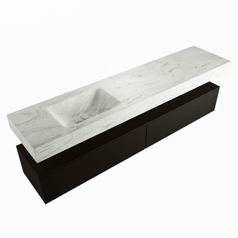 Mondiaz Alan Dlux badmeubel 200cm Urban - Cloud wastafel Opalo links - zonder kraangat