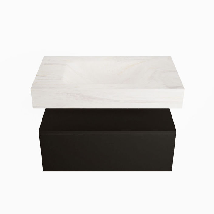 Mondiaz Alan Dlux badmeubel 80cm Urban - Cloud wastafel Ostra midden - zonder kraangat