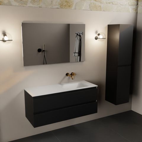 Mondiaz Aivy 120cm badmeubel Urban, wastafel Talc solid surface rechts zonder kraangat