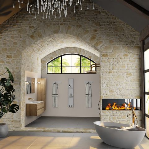 Mondiaz Aivy 120cm badmeubel Chai, wastafel Talc solid surface links zonder kraangat