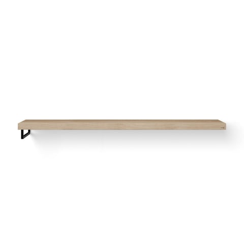 Looox Wooden Base Shelf Solo wastafelblad 200x46cm - zwarte handdoekhouder links - old grey