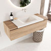 Mondiaz Bukla badmeubel 120cm Washed Oak - Cloud wastafel Talc Midden - zonder kraangat