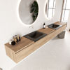 Mondiaz Bukla badmeubel 300cm Washed Oak - Cloud wastafel Urban Dubbel - zonder kraangat
