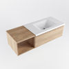 Mondiaz Bukla badmeubel met open module 120cm Washed Oak - Cloud wastafel Talc Rechts - met 1 kraangat