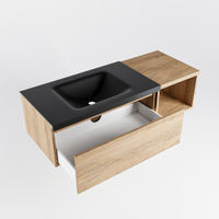 Mondiaz Bukla badmeubel met open module 120cm Washed Oak - Cloud wastafel Urban Links - met 1 kraangat