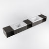Mondiaz Bukla badmeubel met open module 280cm Dark Brown - Cloud wastafel Talc Dubbel - met 2 kraangaten