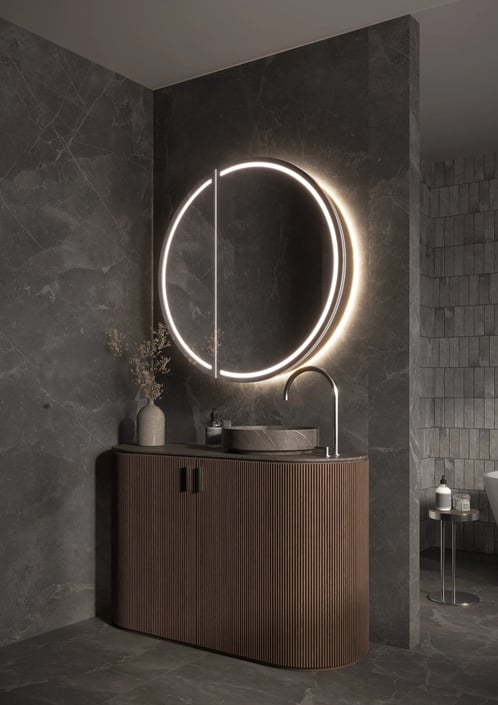 Martens & Meijer Saalbach spiegelkast 45x90cm - 2 deuren - LED verlichting rondom 