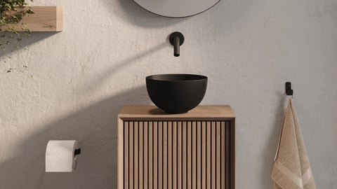 Looox Ceramic Small opzet fonteinkom 23cm keramiek - mat zwart