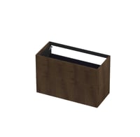 Ink onderkast 100x45cm - push to open - 2 lades - verticaal gefreesd - fineer chocolate