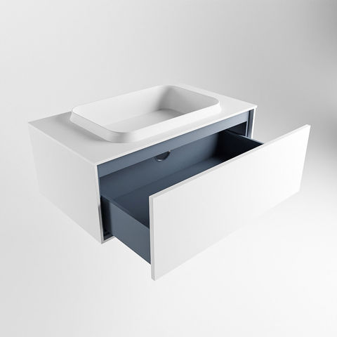Mondiaz Erin badmeubel 80cm Talc - Ridge wastafel Talc Midden - met 1 kraangat