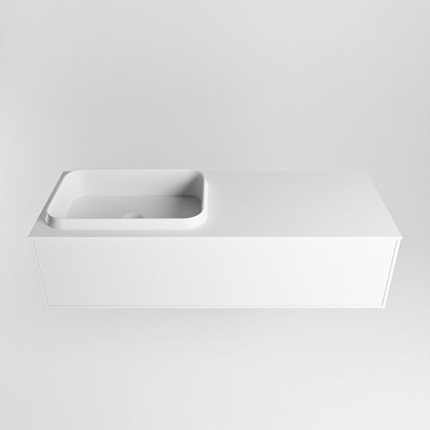 Mondiaz Erin badmeubel 120cm Talc - Ridge wastafel Talc Links - zonder kraangat
