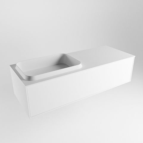 Mondiaz Erin badmeubel 120cm Talc - Ridge wastafel Talc Links - met 1 kraangat