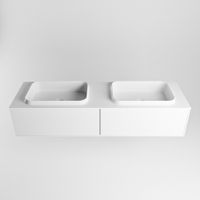 Mondiaz Erin badmeubel 150cm Talc - Ridge wastafel Talc Dubbel - met 2 kraangaten