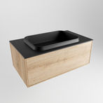 Mondiaz Erin badmeubel 80cm Washed Oak - Ridge wastafel Urban Midden - met 1 kraangat