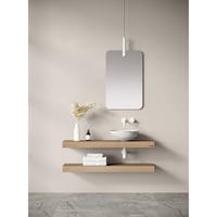 LoooX Wooden Base Shelf Duo wastafelblad 200cm massief eiken - old grey