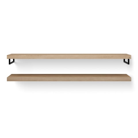 LoooX Wooden Base Shelf Duo wastafelblad 200cm massief eiken - old grey