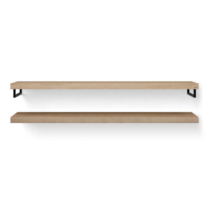 LoooX Wooden Base Shelf Duo wastafelblad 200cm massief eiken - old grey