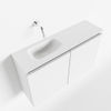 Mondiaz Ture fonteinmeubel 80cm Talc - Eden wastafel Talc links - zonder kraangat