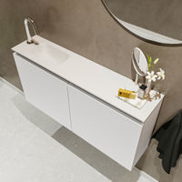 Mondiaz Ture fonteinmeubel 100cm Talc - Eden wastafel Talc links - met 1 kraangat