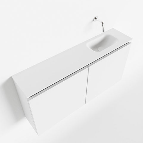 Mondiaz Ture fonteinmeubel 100cm Talc - Eden wastafel Talc rechts - zonder kraangat