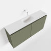 Mondiaz Ture fonteinmeubel 100cm Army - Eden wastafel Talc midden - zonder kraangat