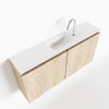 Mondiaz Ture fonteinmeubel 100cm Washed Oak - Eden wastafel Talc midden - met 1 kraangat