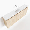 Mondiaz Ture fonteinmeubel 120cm Washed Oak - Eden wastafel Talc midden - zonder kraangat