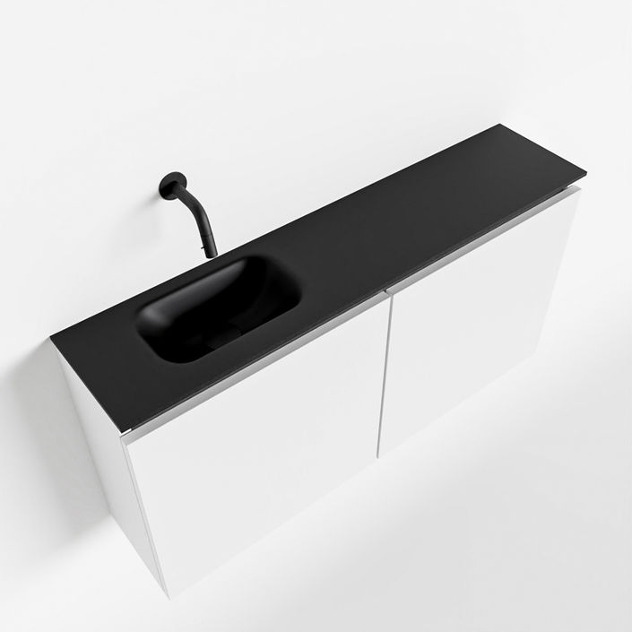 Mondiaz Ture fonteinmeubel 100cm Talc - Eden wastafel Urban links - zonder kraangat